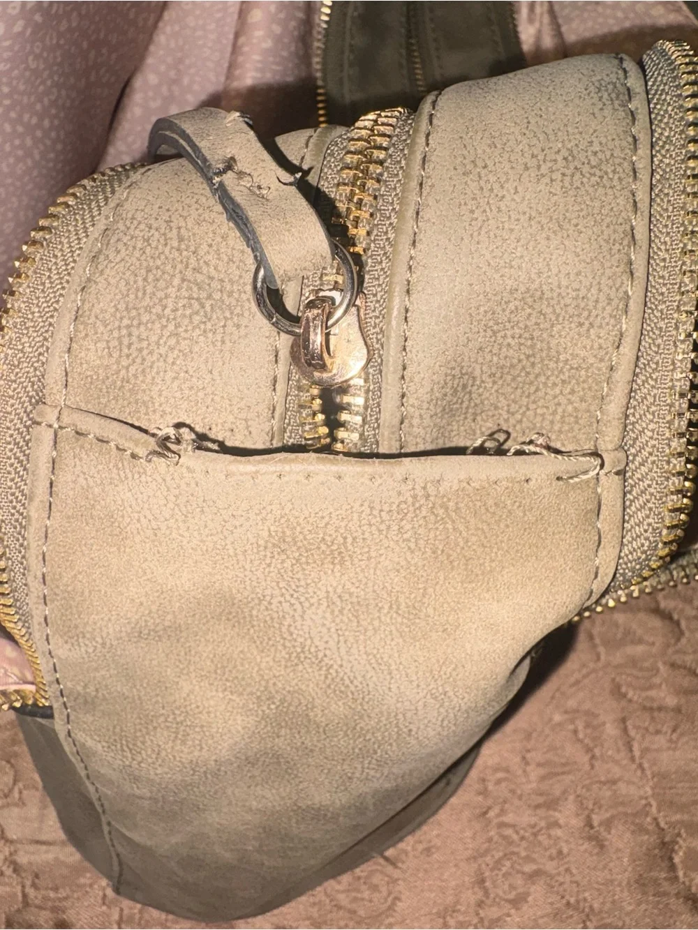 Source Unknown Taupe Braided Accent Tote